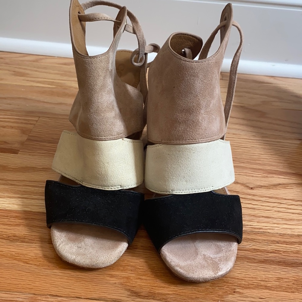 Coach suede colorblock booties
